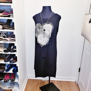 NWT Asos Curve Hi-Low Asymmetrical Black Blouse